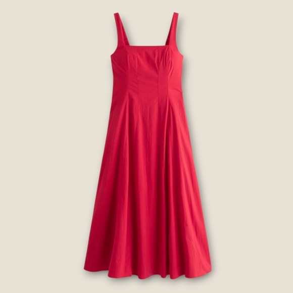 NWT ABERCROMBIE & FITCH Tik Tok Fave MILA Fit Flare Red Midi Dress XL TALL New - Picture 12 of 13